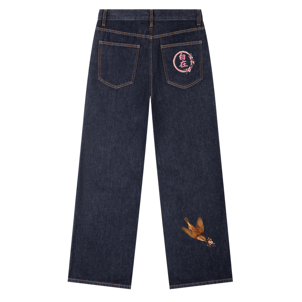 "Birds of Passage" Heavyweight Straight Leg Denim Jeans