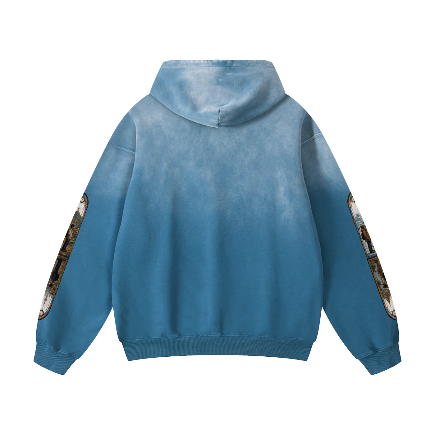 "Mosaic Contienents " Heavyweight Sunfade Oversized Hoodie