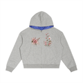"Flowers" Plaid Boxy Zip Hoodie