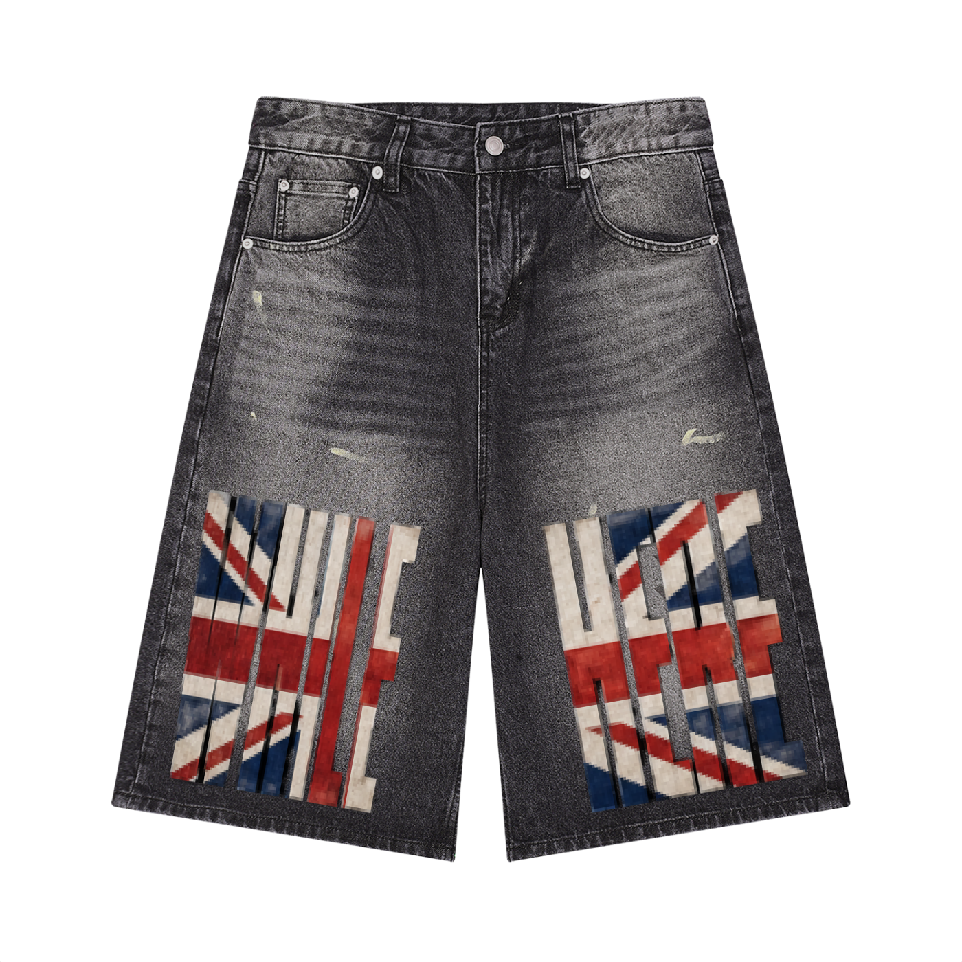 Men’s Vintage Wash Wide Leg Denim Shorts