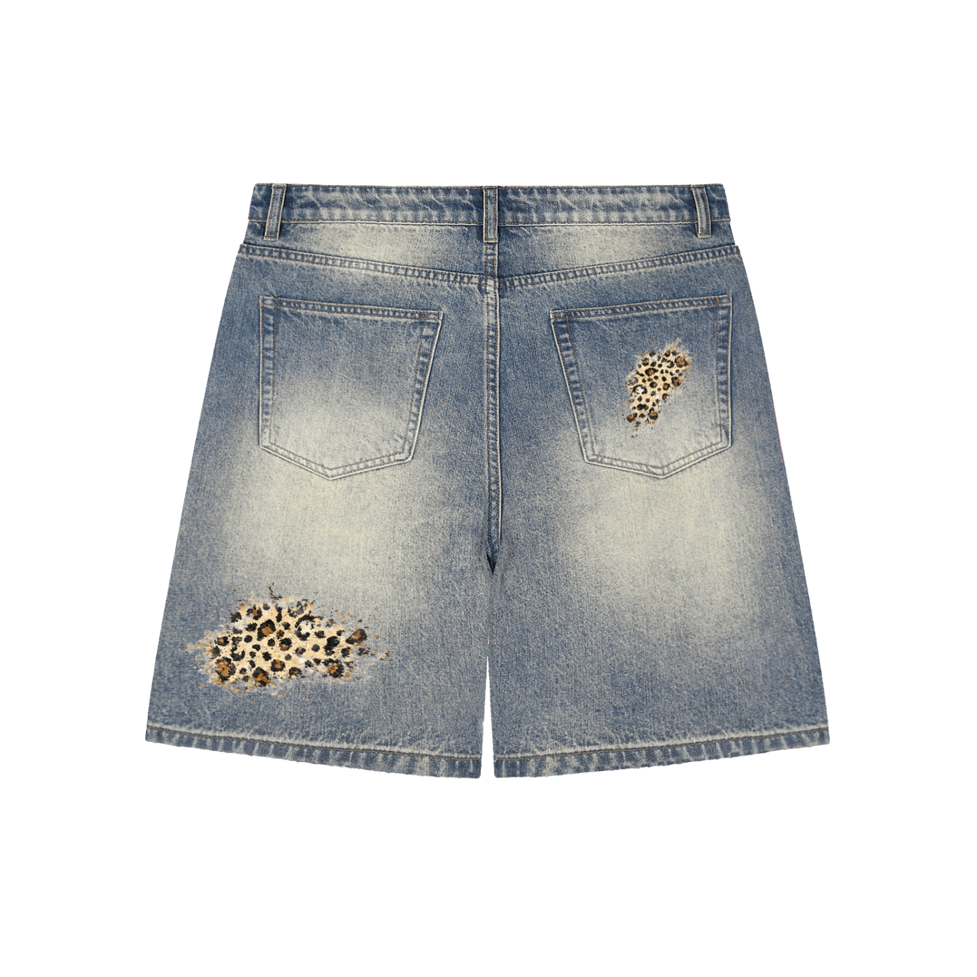Faded Distressed Baggy Denim Shorts