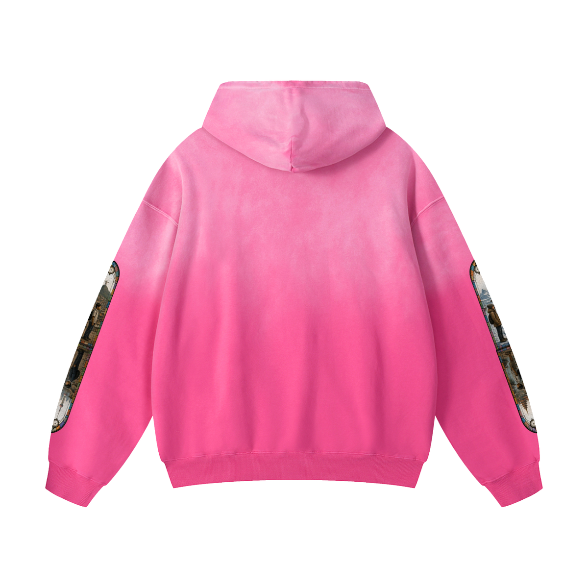 "Mosaic Contienents " Heavyweight Sunfade Oversized Hoodie