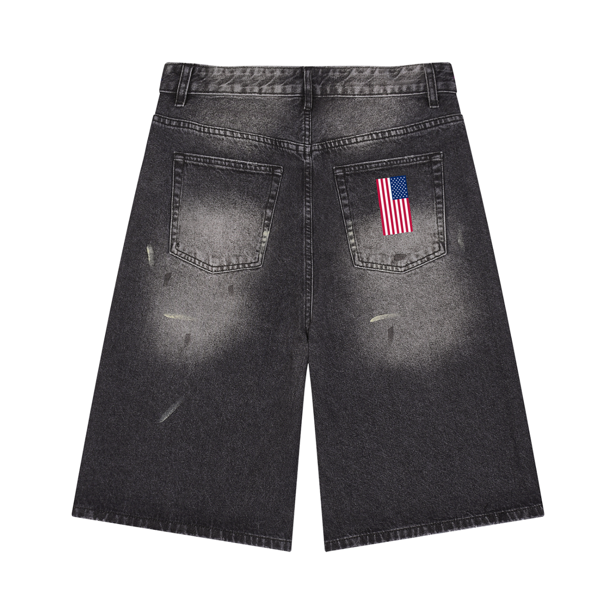 Men’s Vintage Wash Wide Leg Denim Shorts
