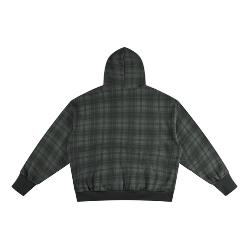 [While Here Plaid] Oversized Hoodie