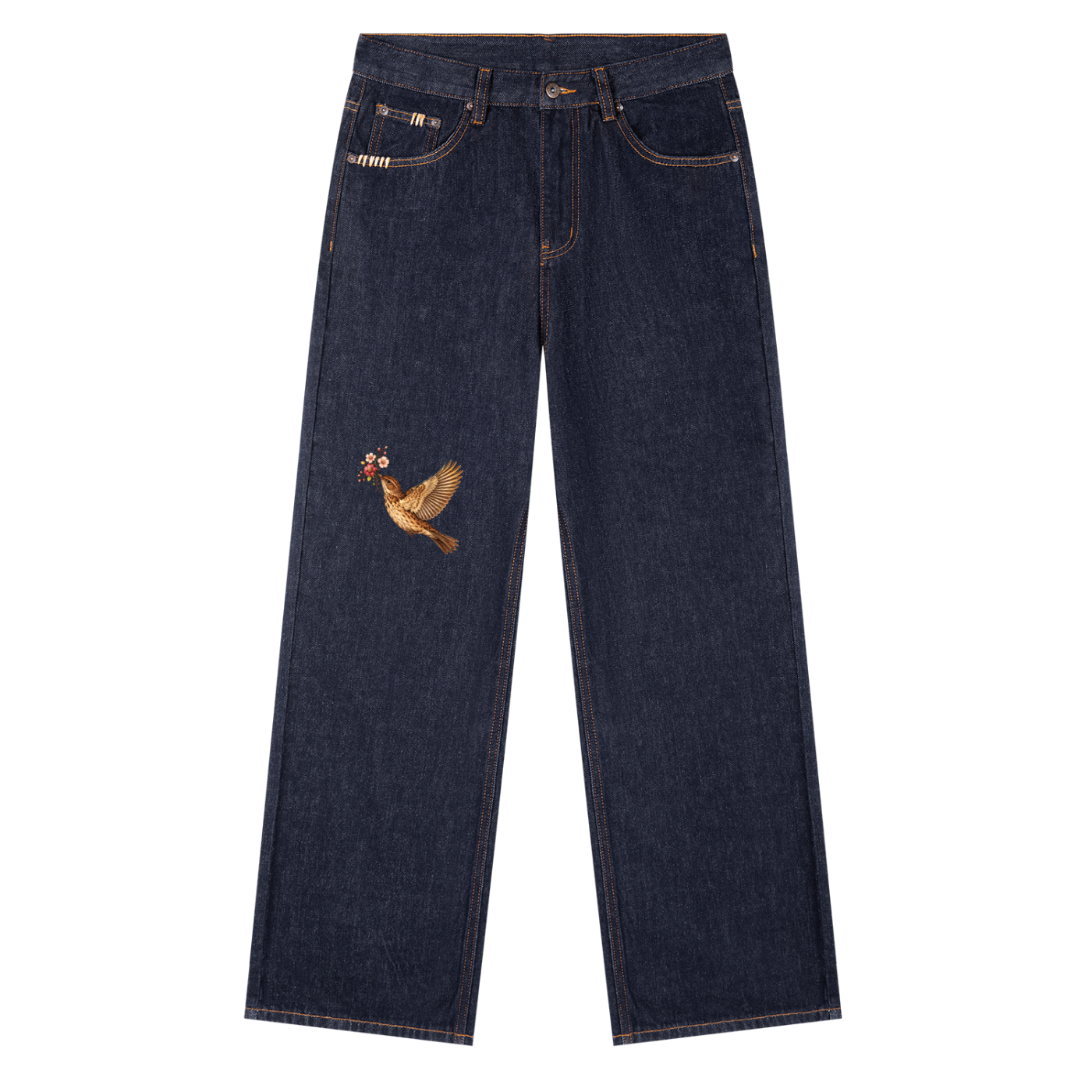 "Birds of Passage" Heavyweight Straight Leg Denim Jeans